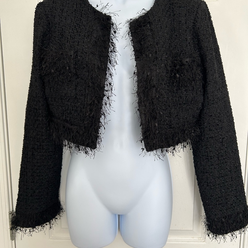 Endless Rose Black Textured Blazer